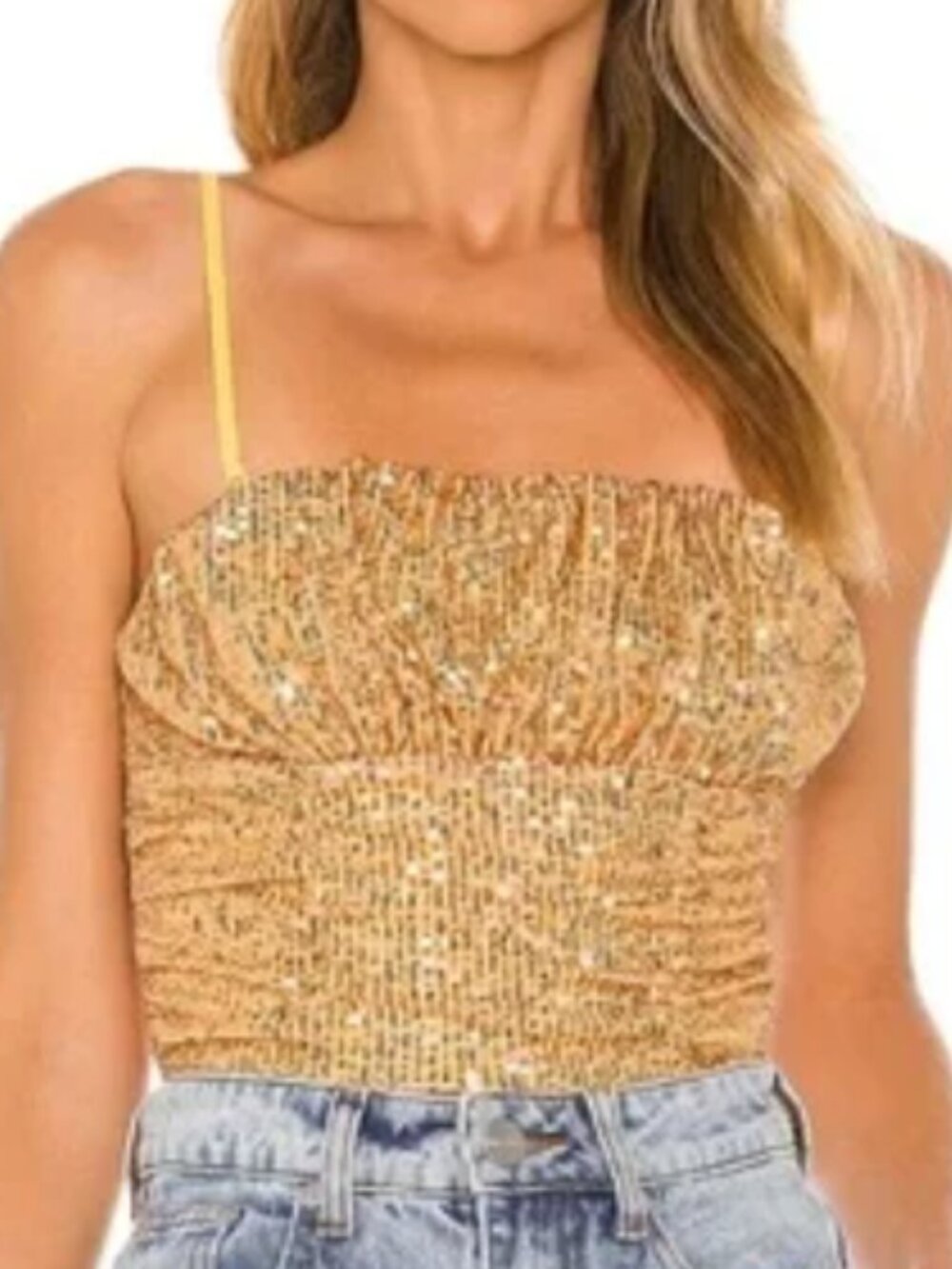 Free People Ta Da Top Gold L